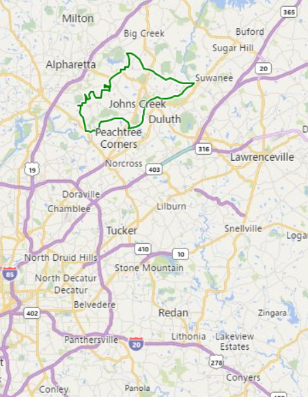 Johns Creek Map